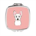 Carolines Treasures Checkerboard Pink Westie Compact Mirror- 2.75 x 3 x .3 In. BB1226SCM